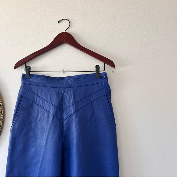 VINTAGE | High-Rise Retro Leather Pants By Ocean West - Picture 1 of 3